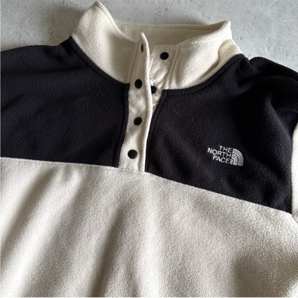 🔥The North Face - Black & Cream TKA Glacier Snap-Neck Pullover - L - Picture 8 of 9